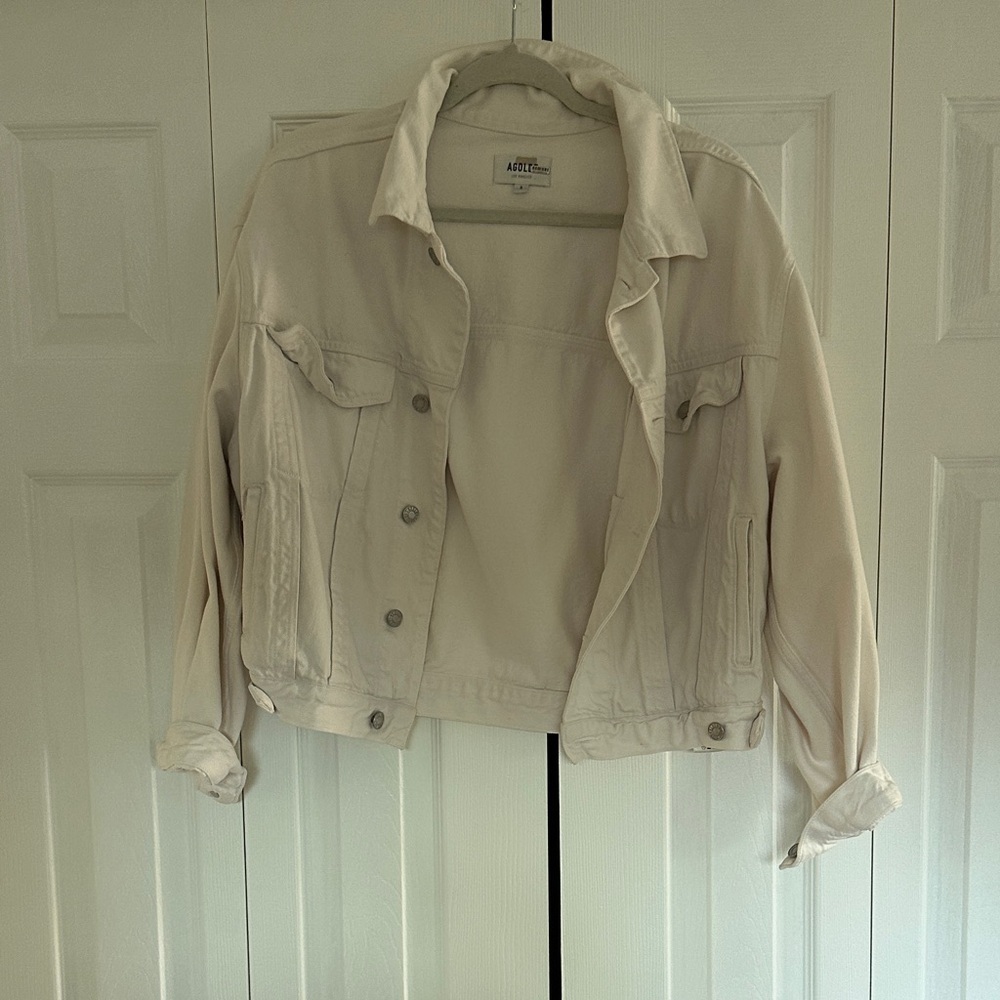 Agolpe Neutral Cream Denim Jacket